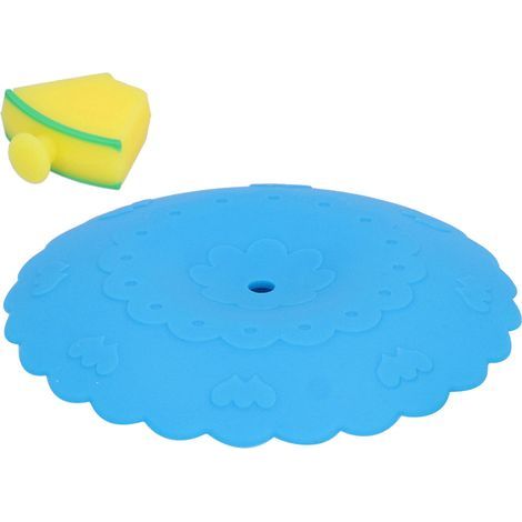 Set für heiße und kalte Getränke, staubdichter Silikondeckel, hitzebeständige Silikonhülle, Cartoon-Design, Küchenabdichtung, blau (1/5)