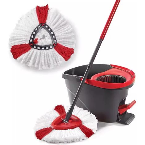 Compatible avec les têtes de balai rotatives triangulaires Vileda Ocedar - Lot de 3 - Rouge