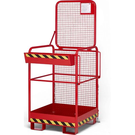 R+R Industrietechnik Arbeitskorb Typ RAK-ONE 800x800x1900mm RAL3000 Feuerrot