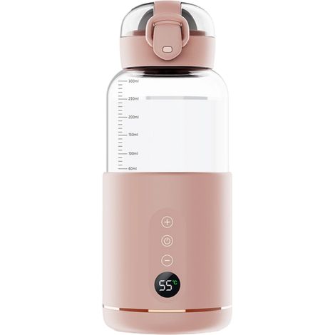 Calientabiberones portátil e inalámbrico, capacidad de 300 ml, batería de 5200 mAh, temperatura ajustable, ideal para viajar. (1/5)