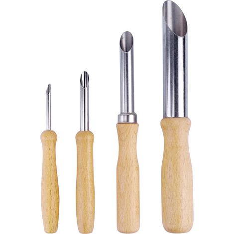 Ensemble de 4 outils pour la sculpture sur argile : poinçon rond, outil de perçage et de rainurage. (1/2)