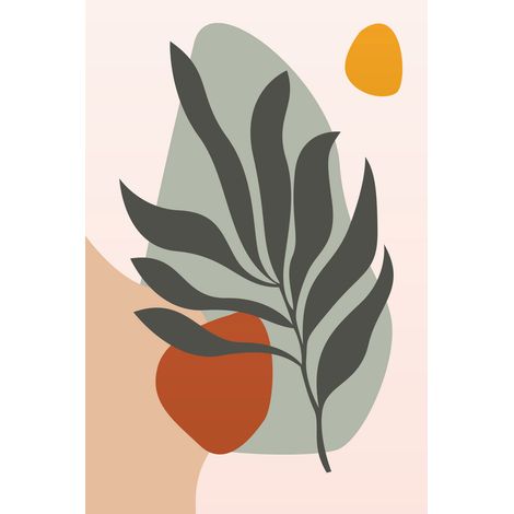 Papier peint panoramique - Feuilles Boho - 170 cm x 255 cm (1/2)