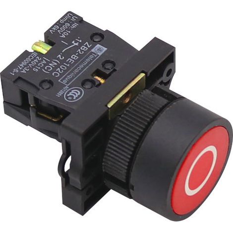 Comprend un interrupteur à bouton d'arrêt rouge XB2-EA4322 avec symbole de marquage ZB2-BE102C - normalement fermé