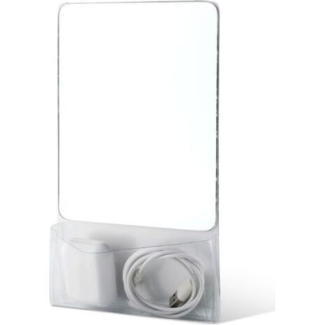 Miroir magnétique, 17 x 14 cm, petit miroir en verre véritable pour casiers, idéal pour les étudiants, les salles de bain, les bureaux ou les armoires (blanc). (1/5)