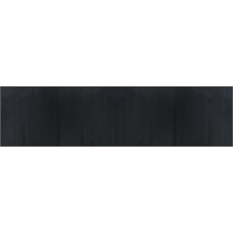 Tapis rectangulaire noir 100x400 cm bambou (1/5)