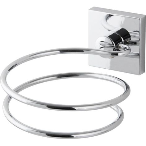 Support sèche cheveux en zinc gris chromé Fackelmann Mare (1/4)