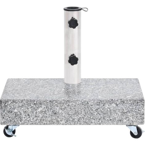 Socle de parasol, Support parasol Robuste de Qualité, Gris clair 45x25x8,3 cm Granite OIB2568E (1/5)