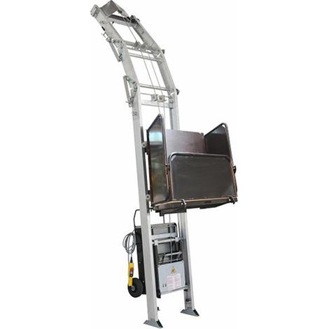 Sollevatore per materiali con cassa per materiali - Altezza 20,00 m - Carico max 200 kg - ME250-20