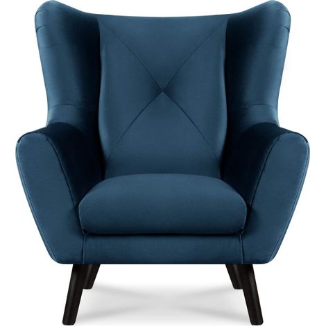 KONSIMO MIRO Ohrensessel Samt, Marineblau (1/5)