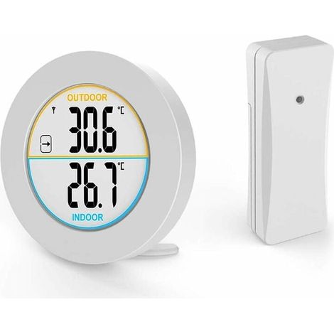 GABRIELLE Thermomètre Intérieur et Extérieur, Thermomètre sans Fil Numérique avec Capteurs Sonde, HD Écran LCD Détecteur de Température, Mémoire de Min/Max (1/5)