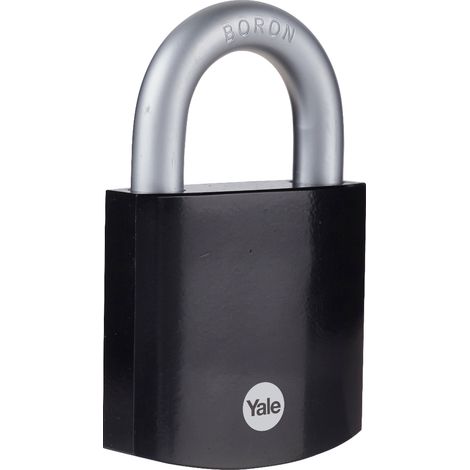 YALE Lucchetto di massima sicurezza in acciaio temprato Y300B/63/127/1 nero, corpo 62mm, arco in acciaio indurito al boro, 3 chiavi (1/5)