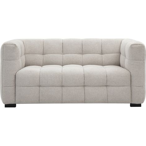 Divano design 2 posti in tessuto effetto velluto testurizzato beige CORTO