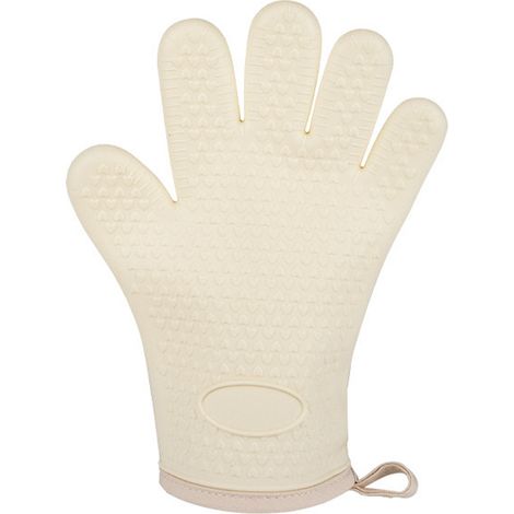 Gant de cuisine en silicone résistant à la chaleur, protection anti-brûlure pour four et grille-pain, couleur blanc ivoire (1/5)