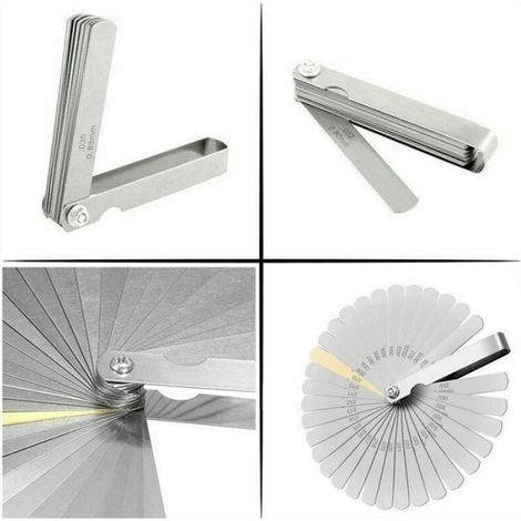 Jauge dpaisseur avec 32 lames en acier inoxydable marquage mtriqueimprial pour mesurer lcart de couleurs multiples MARQUAGE (1/4)