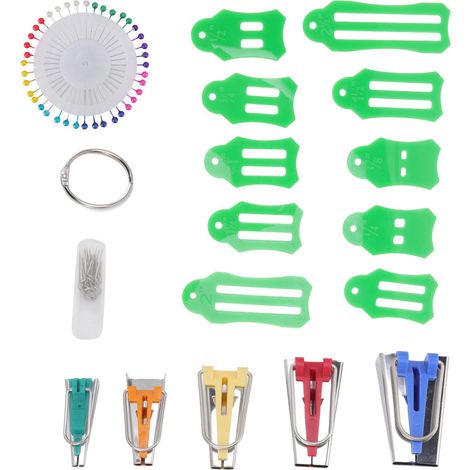 Rouleuse à biais et outil de couture pour patchwork DIY - Set d'accessoires de raccommodage ménager (1/5)