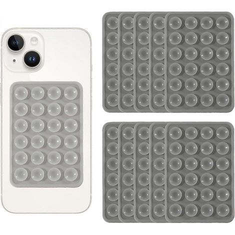 Lot de 10 supports de téléphone à ventouses en silicone, ventouses multifonctionnelles pour téléphones portables avec dos adhésif. (1/5)