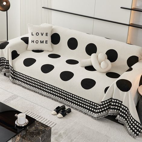 gâteau rond à bords carrés de 130 x 180 cm Housse de canapé en chenille, housse de canapé intégrale, coussin de canapé anti-griffures de chat une pièce toutes saisons (1/4)
