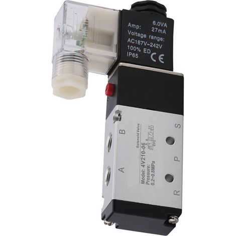 Vanne pneumatique à solénoïde 2/5 voies en alliage d'aluminium anti-usure pièce détachée 4V210 06 AC220V (1/5)