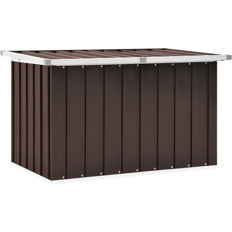 Caja de almacenamiento para jardín 109 x 67 x 65 cm marrón 020013093