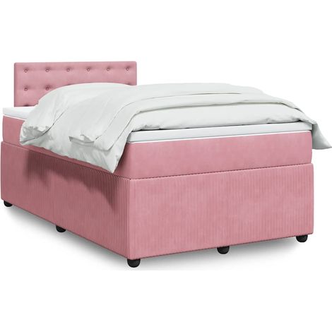 Boxspringbett mit Matratze Rosa 120x200 cm Samt