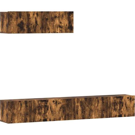 Maison Exclusive - Set Mobili Porta TV 3 pz Rovere Fumo in Legno Multistrato (1/5)
