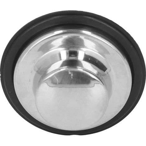 Bouchon d'évier de cuisine en acier inoxydable brossé, joint d'étanchéité en caoutchouc, diamètre extérieur 86 mm. (1/5)