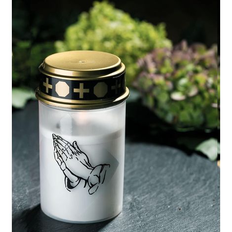 Bougie funéraire LED blanche combustion prolongée piles