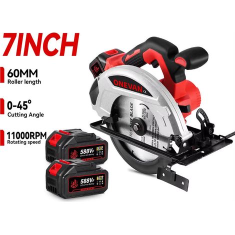 Scie circulaire sans fil 4000W 11000 RPM – 185 mm lame – outil de coupe bois manuel – batterie Makita 18V compatible (1/5)