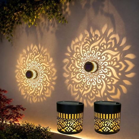 Fleur De Lumiere Solaire Murale, Lampe Solaire Murale Exterieur, Fleur De Lumiere Solaires, 7 Couleurs Lanterne Solaire Jardin,Ip65, Pour Jardin, Terrasse, ClôTure, ExtéRieur (2PC-A) (1/5)