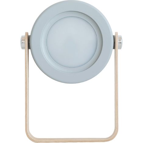 Lampe de table (grise), veilleuse télescopique pliable et portable, lampe de lecture LED avec poignée en bois, 3 niveaux de luminosité, luminosité ré