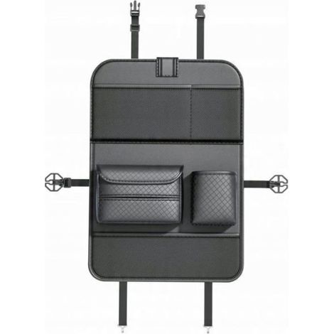 Organiseur De Siege - Polyester - Pliable - Compartiments Multiples - Pour Siege Avant Voiture - 1 Unite