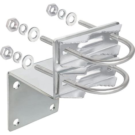 Kits de montage pour mât d'antenne, support de montage pour mât d'antenne avec bride de serrage à double boulon en U et support à mâchoire en V pour antenne (1/5)