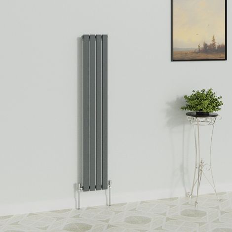 WarmeHaus Vertical 1600x272mm Flat Radiator Anthracite Single (1/5)