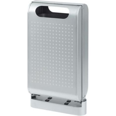 Corbeille sur pied Urbanet - 60l - gris métal - RAL 9006 (1/3)