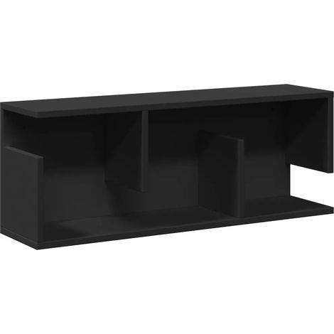 Armadio da parete pensile 80 x 20 x 30 cm salvaspazio moderno portaoggetti in legno multistrato nero 020050565