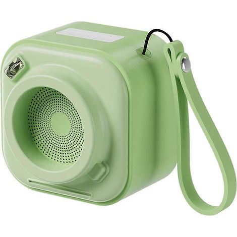 Mini-tragbarer kabelloser Bluetooth-Lautsprecher in Form einer Retro-Kamera, grüner Subwoofer (1/5)