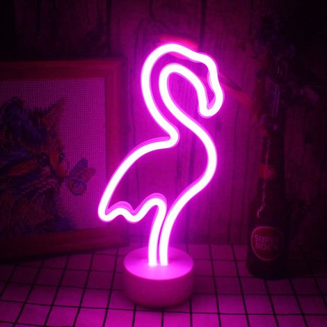 MINKUROW Árbol De Coco Luz De Neón Con Base Led Neón Palmera Usb/Batería Luz Decoración Luz Nocturna Dormitorio Decoración Tienda Diseño Vacaciones Verano Playa Celebración Fiesta Suministros (Flamenc (1/5)