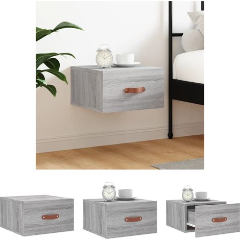 Wandhalterung - vidaXL Wand-Nachttisch Grau Sonoma 35x35x20 cm - Wohnzimmer Nachttisch (1/5)