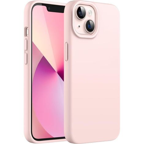 Handyhülle iPhone 13 Silikon Stoßfest Mikrofaserfutter Rosa (1/5)