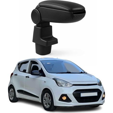 OMAC Accoudoir pour Hyundai i10 2020-2026 - Snap-On - ABS + Simili Cuir - Aucune Perçage ou Installation - Installation Facile Noir (1/5)