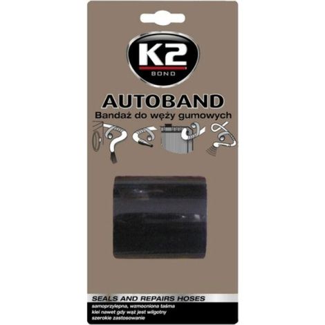 K2 Benda Autoband 5cm x 3m Riparazione di tubi in gomma de per tubi di riscaldamento dedede Lavatrici Docce Applicabile su tubi bagnati Colore Nero
