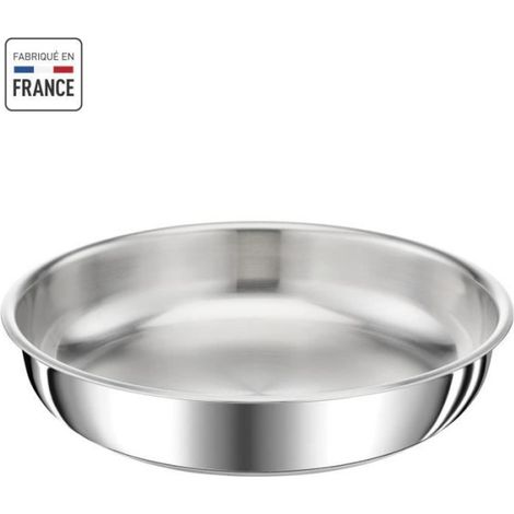 Tefal – Poêle acier inoxydable 28cm – Compatible induction et vitrocéramique – Poignée amovible pour gain de place – Lavable au lave-vaisselle (1/5)