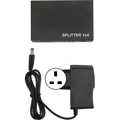 1x4 Répartiteur HDMI 1 entrée 4 sorties 3D 1080P HDCP 1.4 Boîtier distributeur AV pour téléviseurs moniteurs projecteur 100‑240V prise UK (1/5)