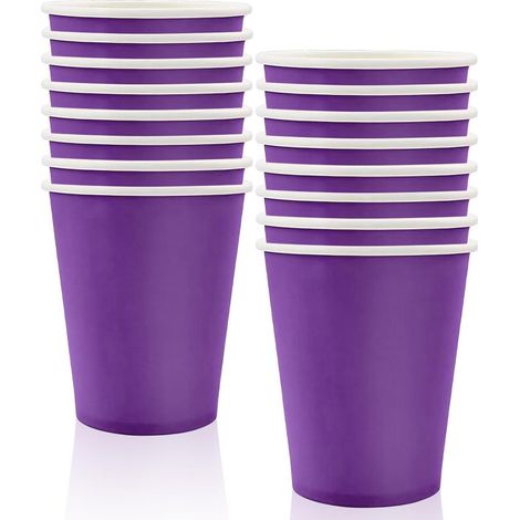 16x Lila Pappbecher 250ml für Partys & Hochzeiten