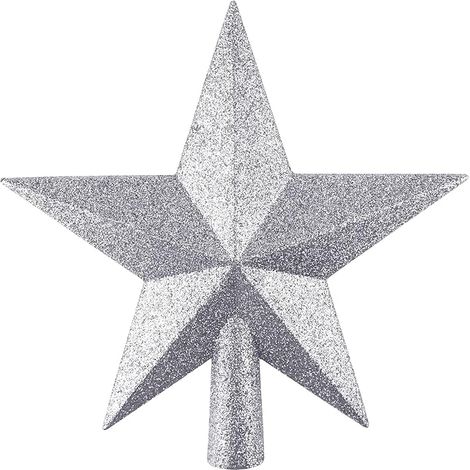 2 mini stelle glitterate infrangibili per albero di Natale o decorazione per la casa
