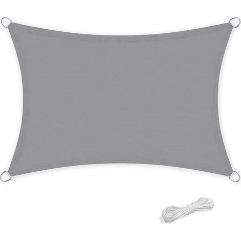 Ineasicer Voile d'ombrage, imperméable rectangulaire 2 x 3 mètres pour Jardin & terrasse,95% Une Protection des Rayons UV, Gris (1/5)