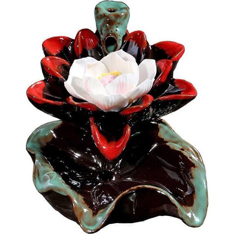 Räucherstäbchenhalter aus Keramik (Retro- und Lotus-Stil) – Lotus-Räucherstäbchenhalter für Zuhause, Rückfluss-Räucherstäbchenhalter, durchdachtes Geschenk (1/5)