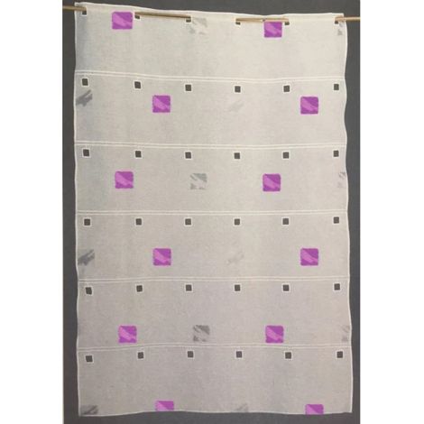 Modulable brodé motif de carrés colorés Fuchsia 70x220 cm