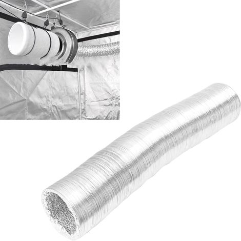 [Lüftungskanal] 4" flexibler Aluminium-/PVC-Kanal, 5 m, doppelseitig, 2-Flansch, Schutz für Wäschetrockner, 4-lagig wasserdicht (1/5)