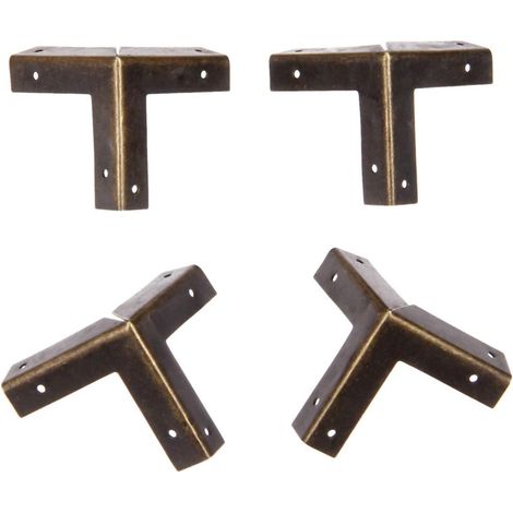 Protections d'angle métalliques, vintage (lot de 4) en bronze (1/5)